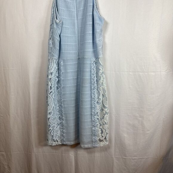 Gianni Bini Light Blue Lace Slip Dress Size 10 Preowned - Picture 6 of 8